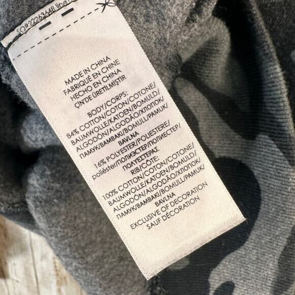 Polo Ralph Lauren Sweatshirt Womens M Black Gray‎ Camo Oversized Fleece Preppy - Picture 6 of 7